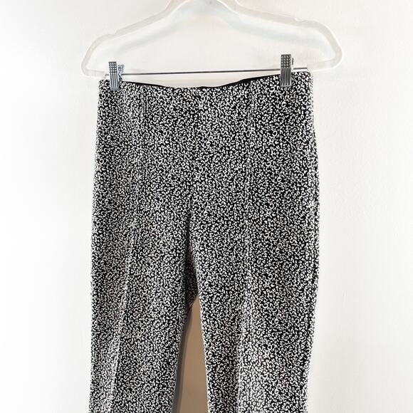 Anthropologie The Essential Leopard Cropped Flare Trousers Black White Small - Picture 4 of 10